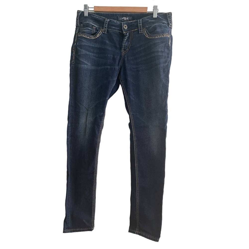 Silver Mid Suki Jeans with Flap Pockets Size 31 W; 31 L EUC